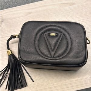 Valentino Black Leather Crossbody Bag